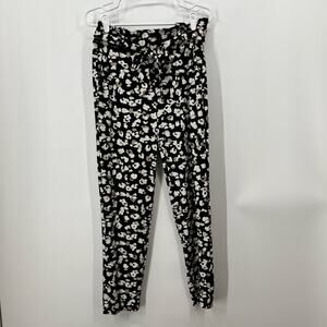 White House Black Market Women’s The Tapered Leg Black Animal Print Pants Small